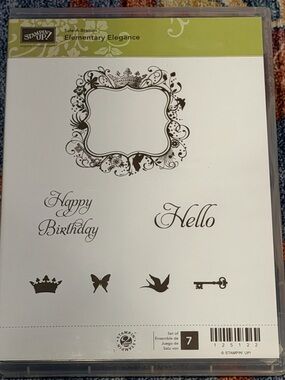 Stampin' Up! Elementary Elegance Stamp Set - Black and Green Accents